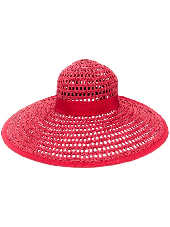 Eugenia Kim Wide Brim Sun Hat - Red