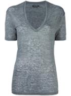Isabel Marant - 'maree' T-shirt - Women - Linen/flax - S, Grey, Linen/flax