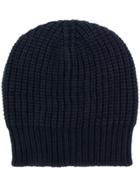 Ma'ry'ya Ribbed Knit Beanie Hat - Blue