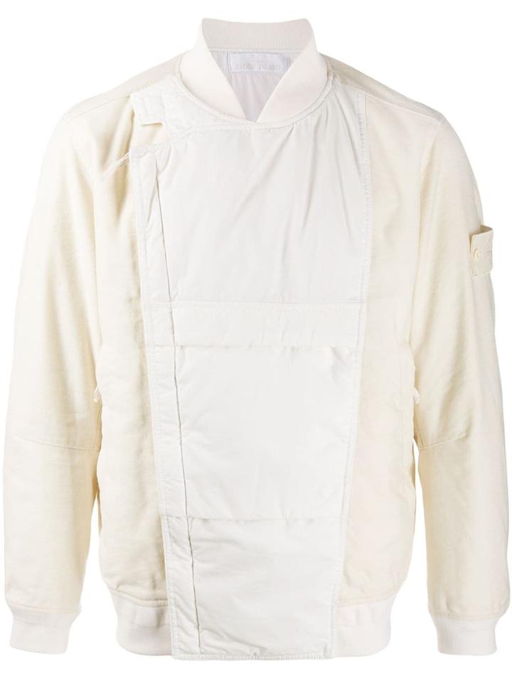 Stone Island Contrast Panel Bomber Jacket - Neutrals