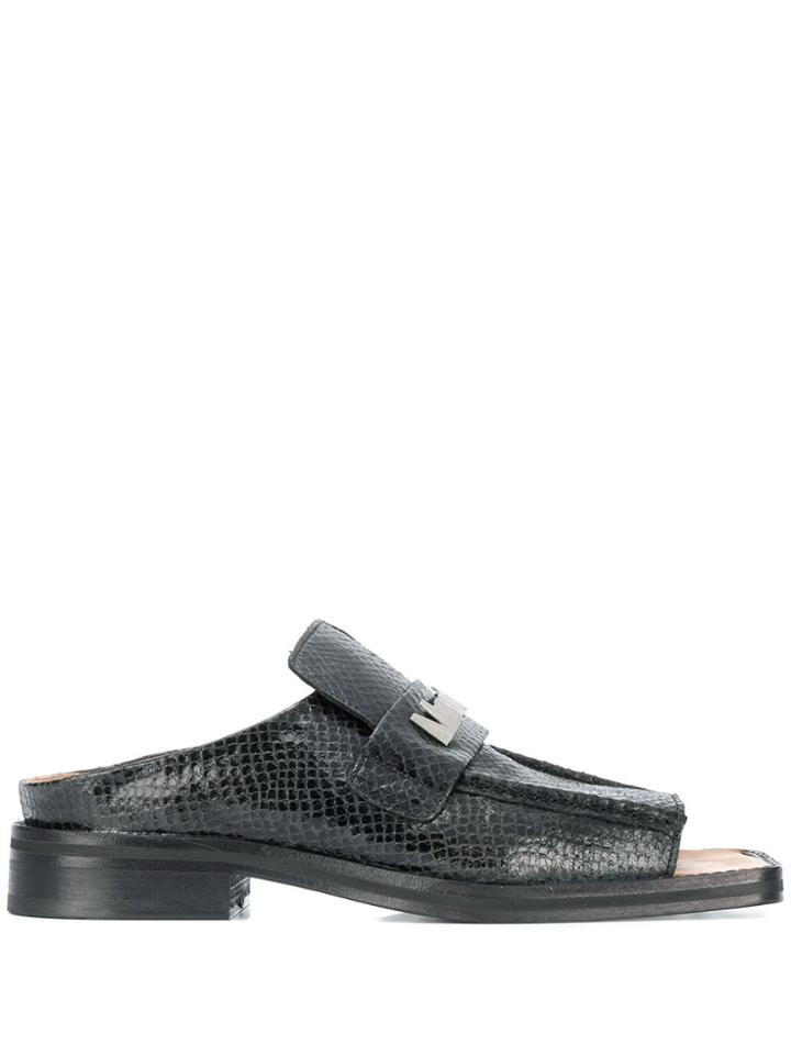 Martine Rose Open Toe Loafers - Black