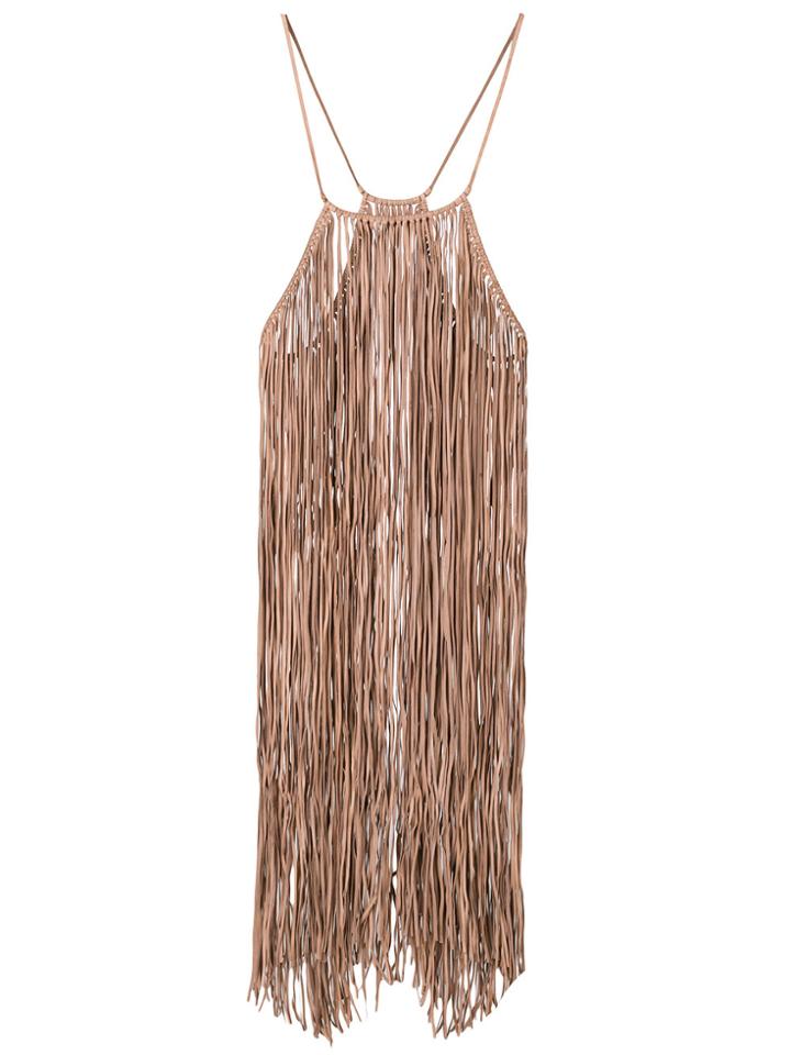 Caravana Bulkabal Fringed Dress - Nude & Neutrals