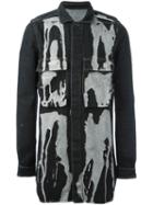 Rick Owens Drkshdw Bleach Stain Denim Jacket, Men's, Size: Medium, Black, Cotton