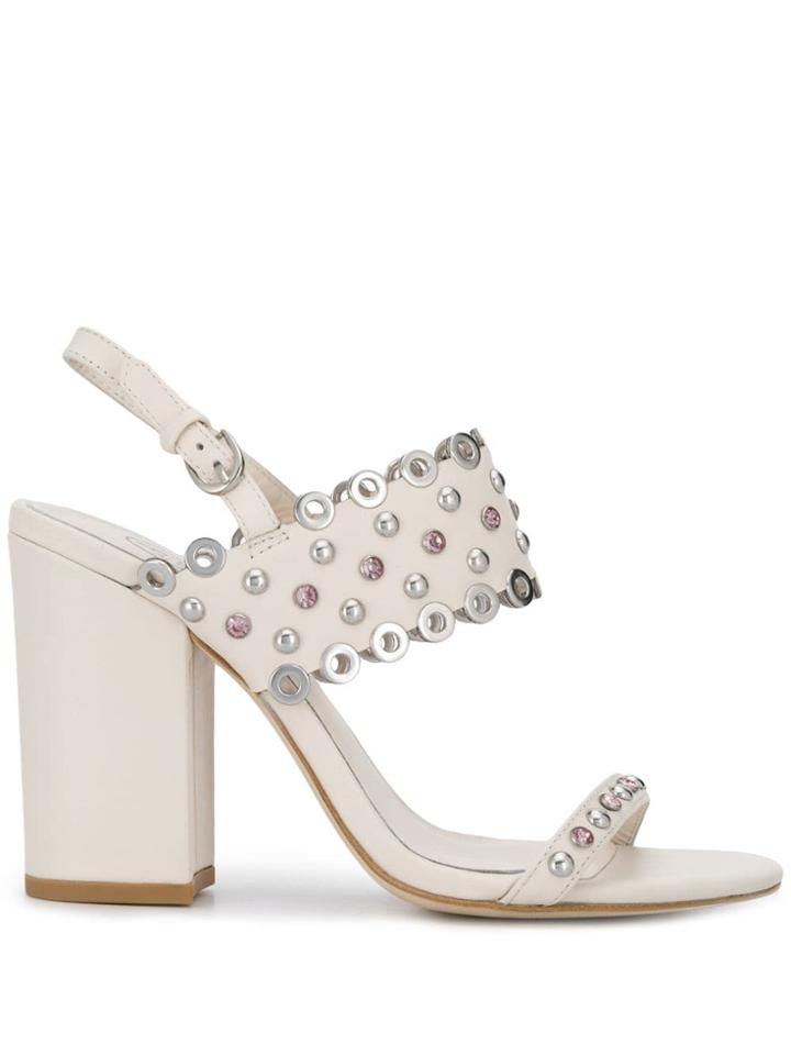 Ash Lucy Studded Sandals - White