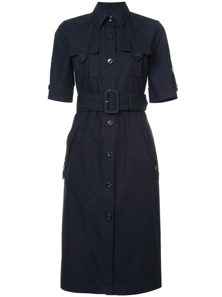 Derek Lam Short Sleeve Utility Shirt Dress - Blue