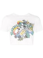 R13 Cropped Graphic T-shirt - White