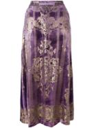 Roberto Cavalli Baroque Style Long Skirt, Women's, Size: 40, Pink/purple, Viscose/silk/cotton