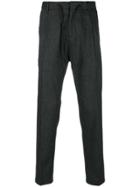 Paolo Pecora Drawstring Pleated Trousers - Grey