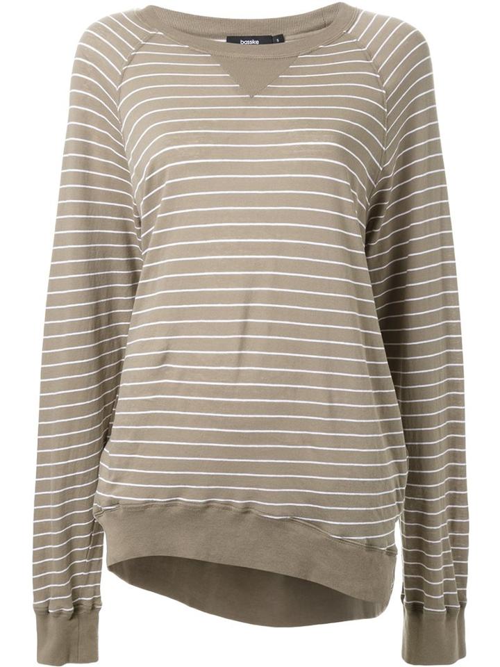 Bassike Striped Oversized Raglan Sweatshirt