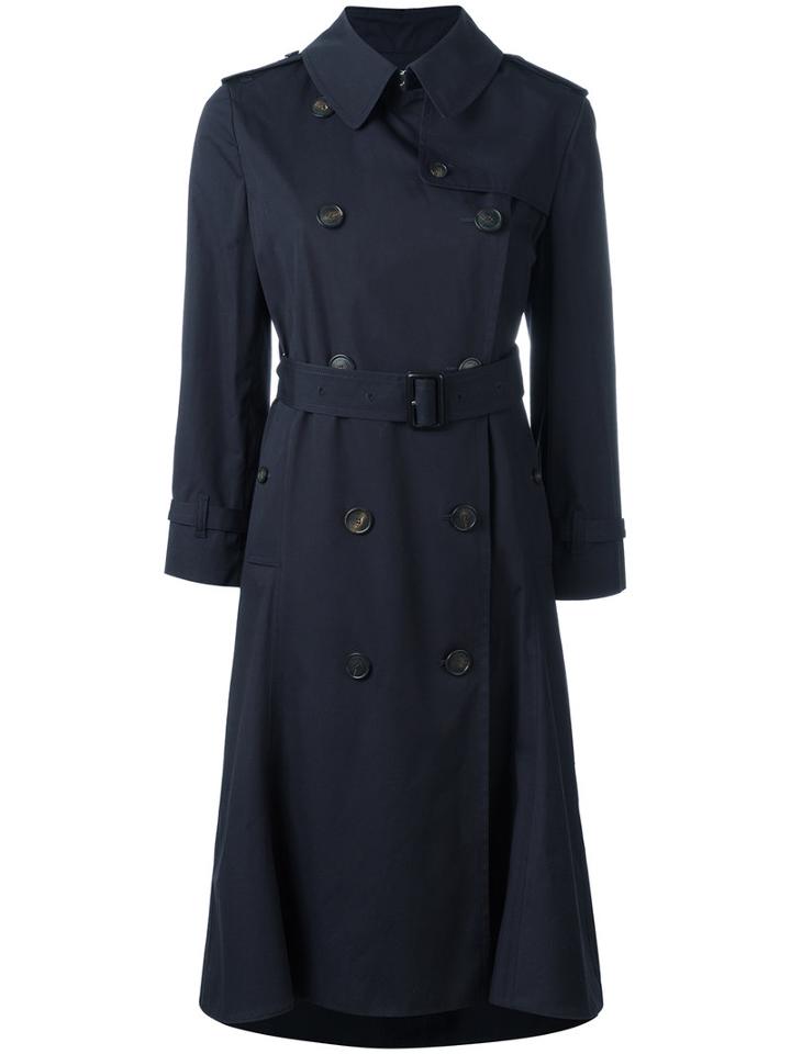 Balenciaga Belted Trench Coat, Women's, Size: 40, Blue, Cotton/cupro