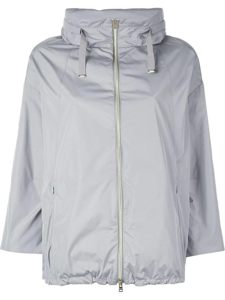 Herno High Collar Windbreaker, Women's, Size: 44, Grey, Polyester/cotton/acetate