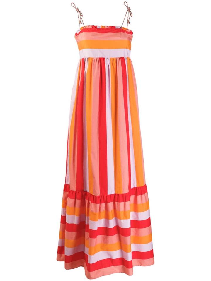 Twin-set Colour Block Maxi Dress - Orange