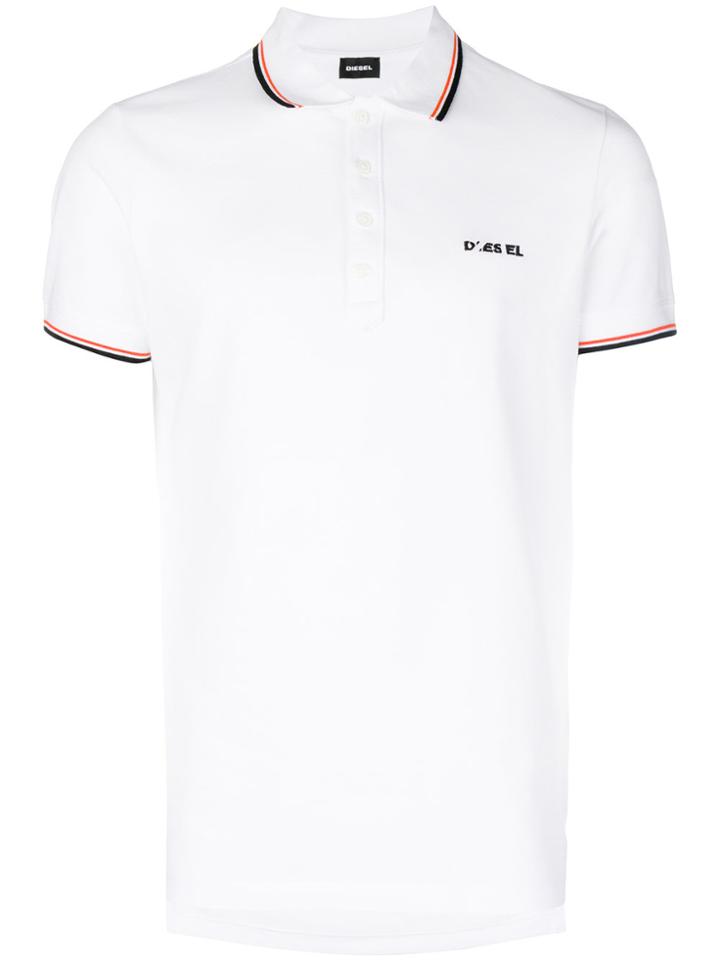 Diesel Embroidered Logo Polo Shirt - White