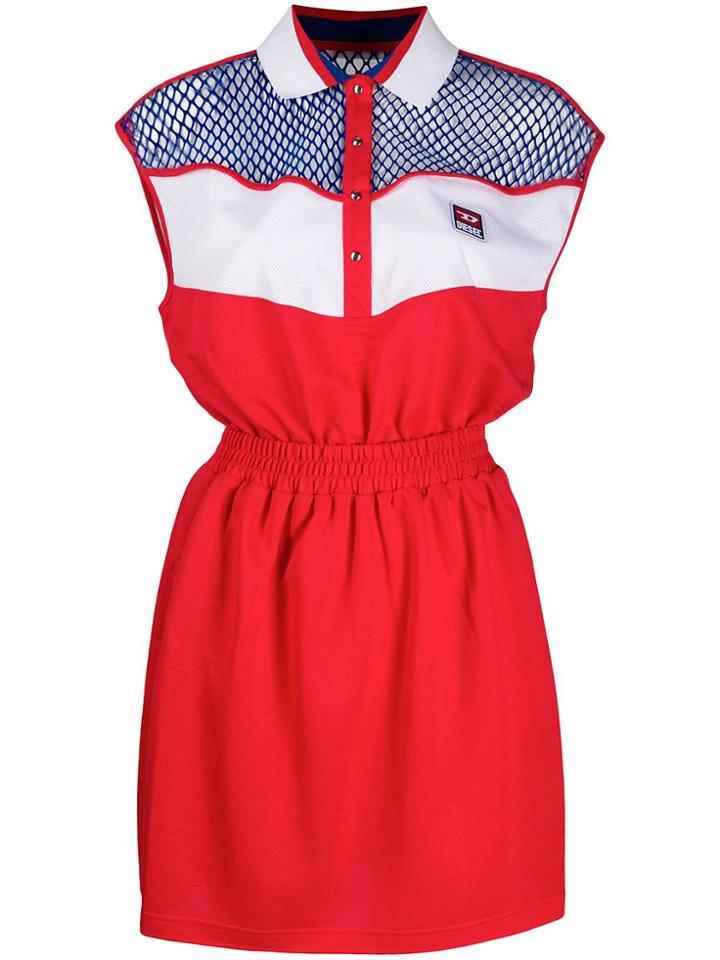 Diesel D-reia Polo-neck Dress - Red