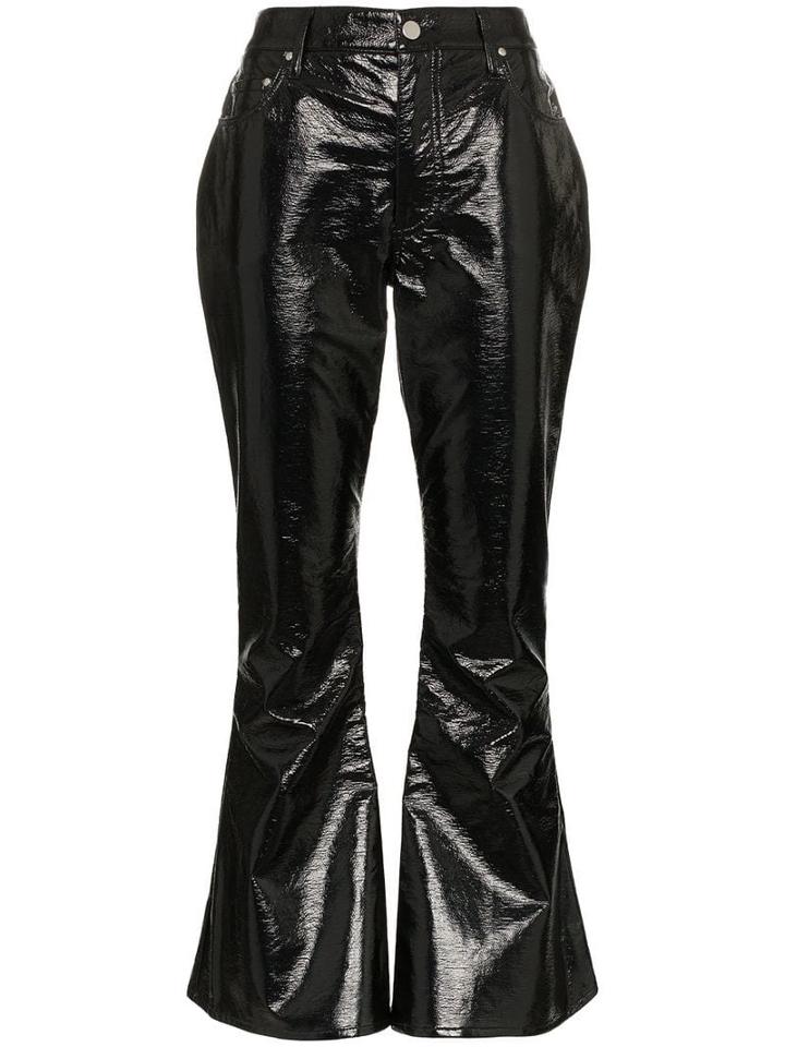 Beaufille Veritas Kick Flare Vinyl Trousers - Black