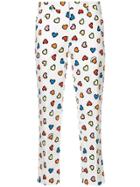 Love Moschino Heart Print Cropped Trousers - White