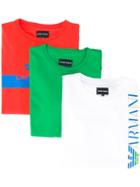 Emporio Armani Kids Logo T-shirt 3 Pack - Orange