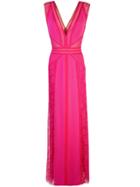 Tadashi Shoji Lace Inserts Gown - Pink