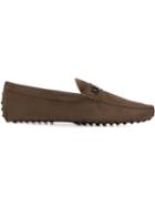 Tod S Macro Clamp Cafu Gommino Driving Shoes, Men's, Size: 41.5, Brown, Suede/leather/rubber