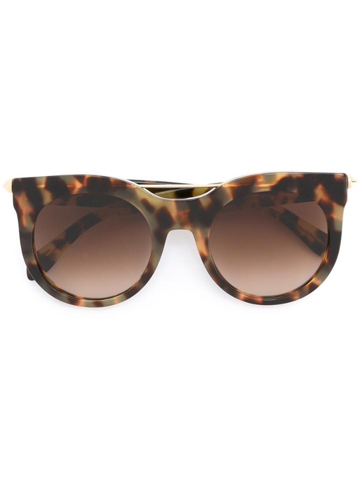Alexander Mcqueen Eyewear Round Frame Sunglasses - Brown