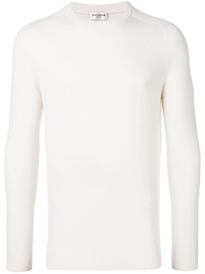 Saint Laurent Round Neck Sweater - White