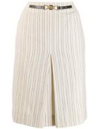 Céline Pre-owned Front Pleat Midi Skirt - Neutrals