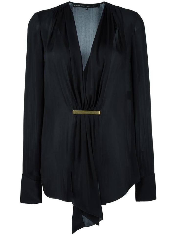 Barbara Bui V-neck Blouse, Women's, Size: 36, Black, Silk