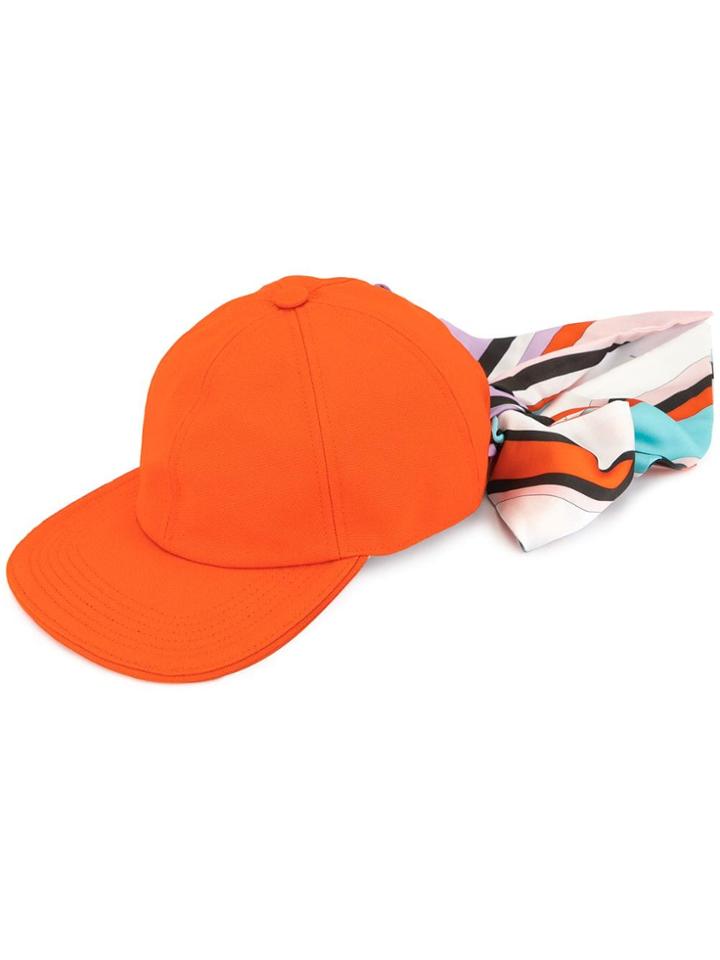 Emilio Pucci Scarf Detail Baseball Cap - Orange