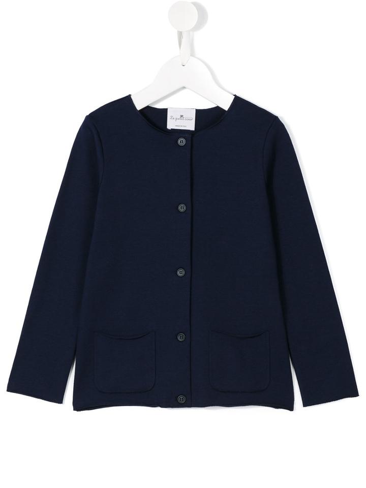 Le Petit Coco Round Neck Cardigan, Girl's, Size: 8 Yrs, Blue