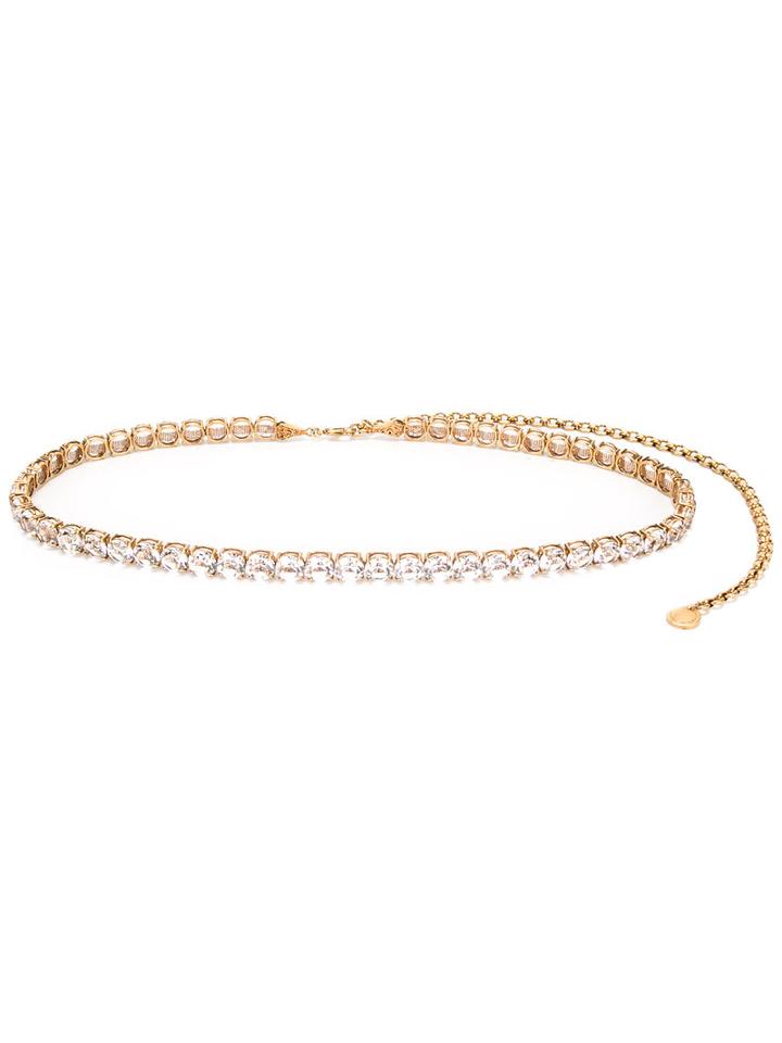 Ermanno Scervino Stoned Belt, Grey, Brass