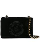 Chanel Vintage Camellia Floral Applique Handbag - Black