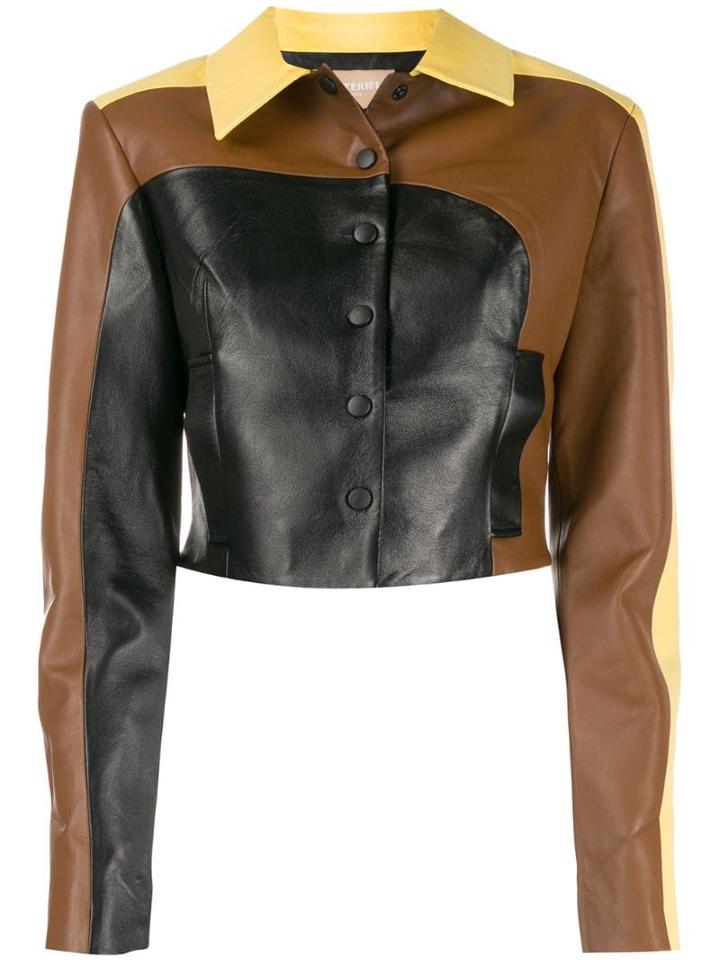 Matériel Colour-block Cropped Jacket - Black