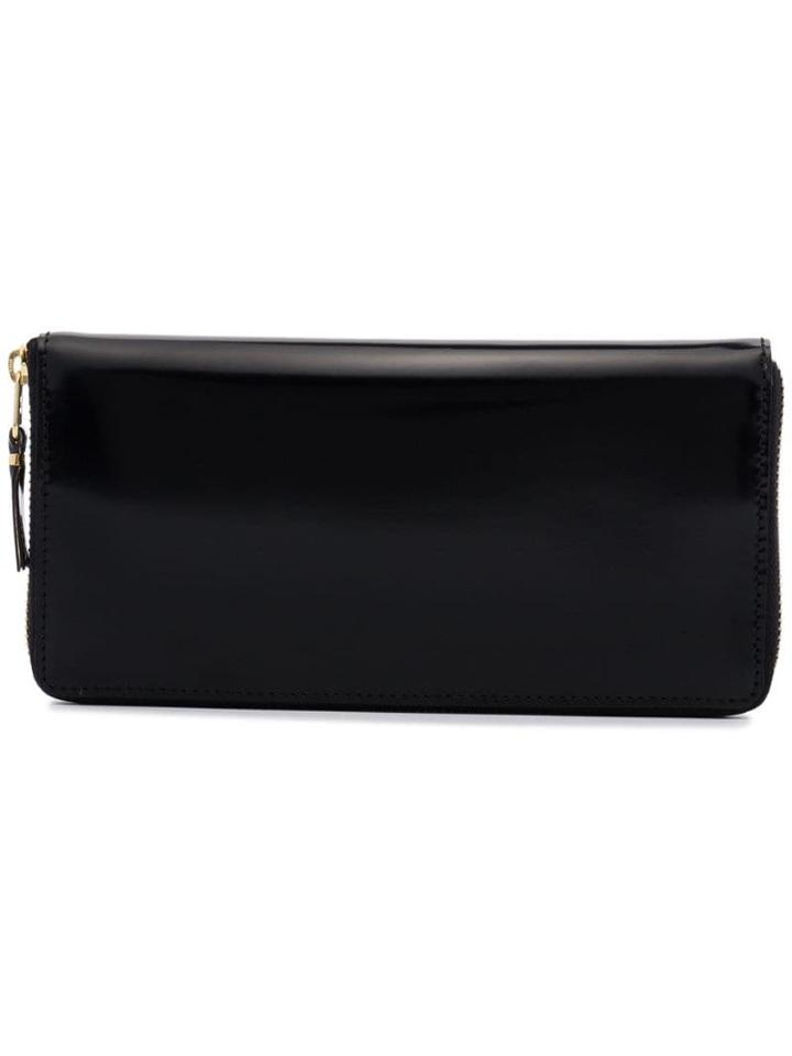 Comme Des Garçons Wallet Black Zip Wallet With Mirrored Lining