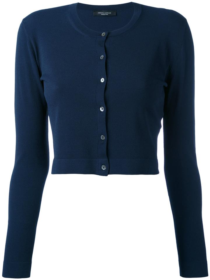 Roberto Collina Cropped Cardigan - Blue