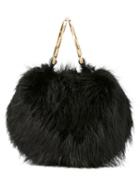 Salvatore Ferragamo Fur Shoulder Bag, Women's, Black