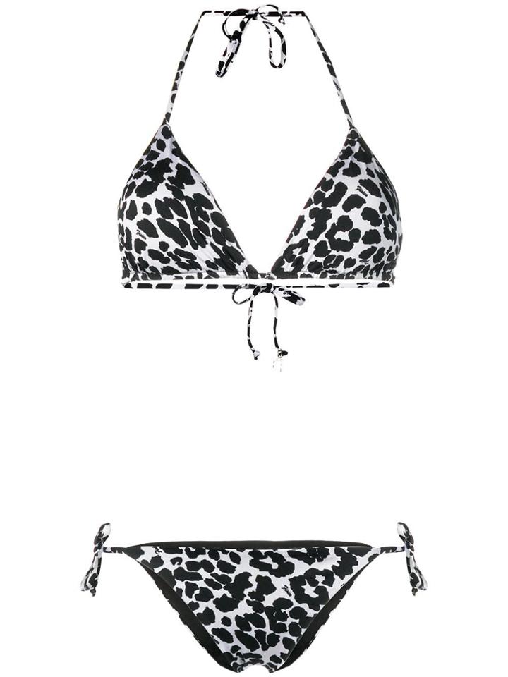 Fisico Leopard Print Bikini Set - Black