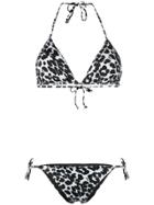 Fisico Leopard Print Bikini Set - Black