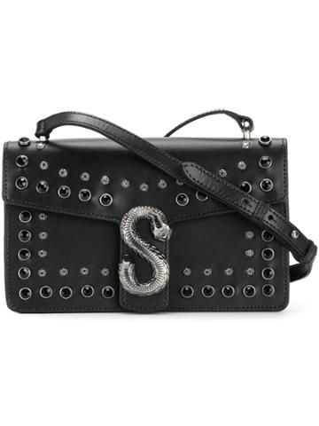 Schutz Stud Embellished Shoulder Bag - Black