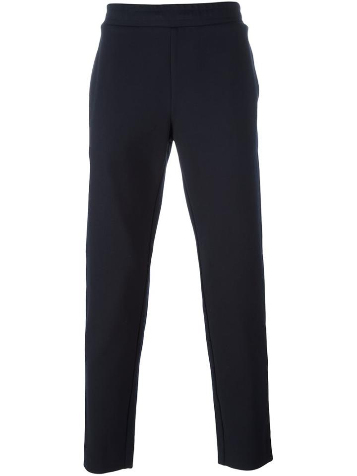 Emporio Armani Tapered Trousers, Men's, Size: 46, Blue, Viscose/polyamide/spandex/elastane