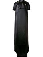 Moschino Long Cape Biker Jacket, Women's, Size: 38, Black, Rayon/polyamide