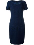 Chanel Vintage Fitted Panel Dress, Women's, Size: 42, Blue