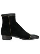Gucci Panelled Ankle Boots - Black