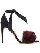 Alexandre Birman Fur Detail Sandals - Pink & Purple