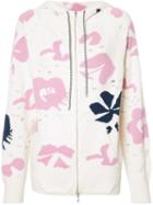 Barrie Moon Flower Zipped Hoodie, Women's, Size: Small, White, Cashmere