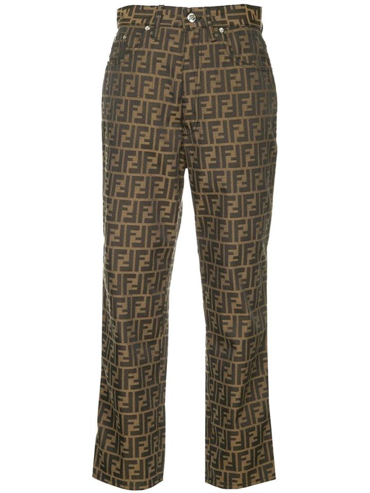 Fendi Vintage Zucca Pattern Long Pants - Brown