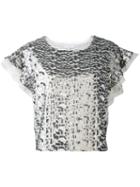 Iro - 'deven' Sequined Top - Women - Polyester - 38, Grey, Polyester