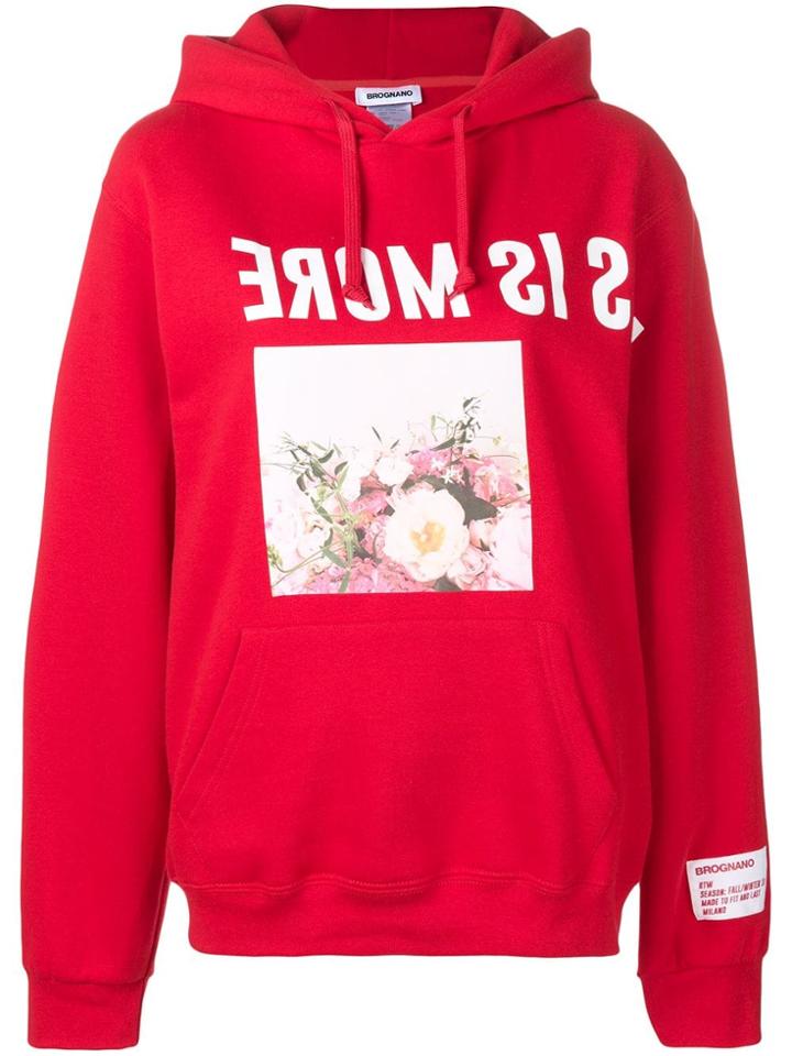 Brognano Flower Print Hoodie - Red