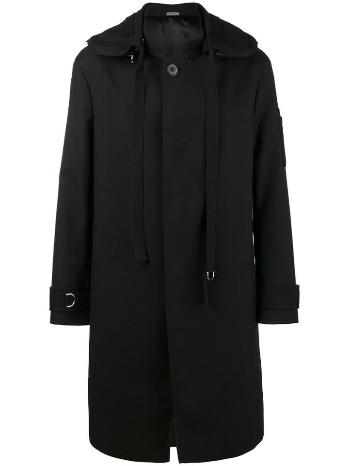 Lanvin Single Breasted Hooded Coat - Black