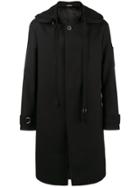 Lanvin Single Breasted Hooded Coat - Black