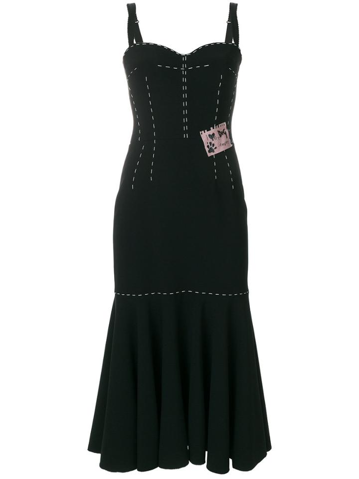Dolce & Gabbana Stitch Detail Midi Dress - Black